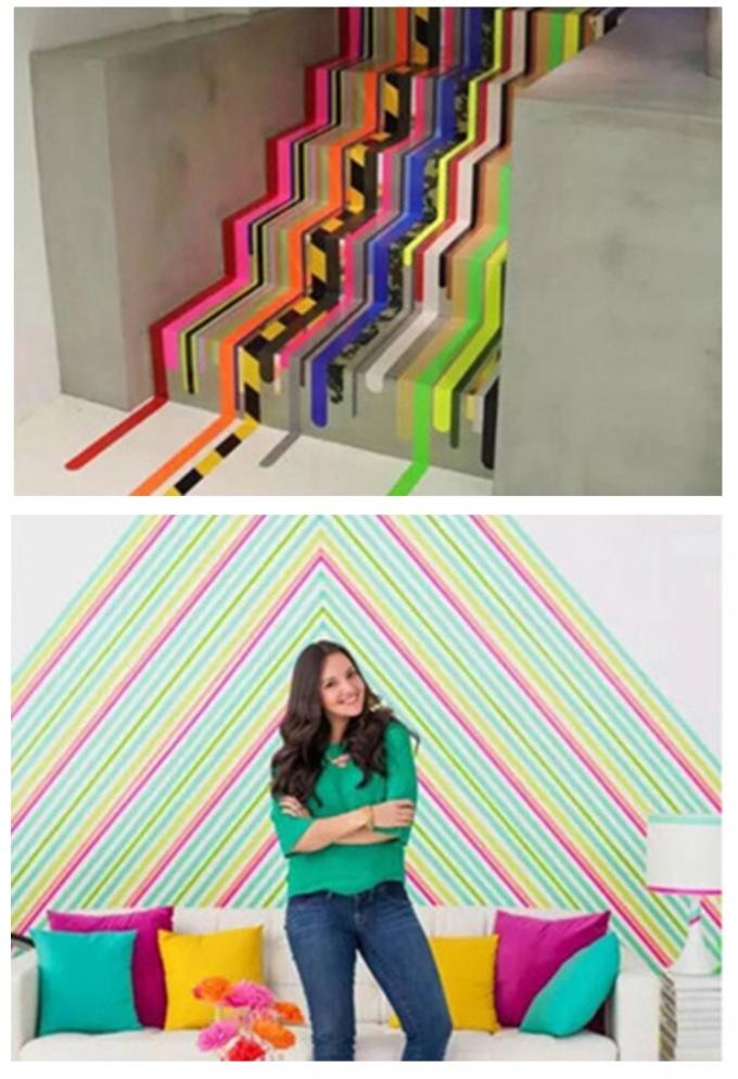 Multicolors a modelé le ruban adhésif pour le mur décoré