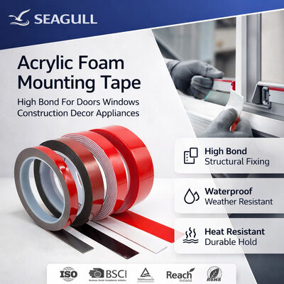 Tape de mousse acrylique à double face sur mesure industrielle pour assemblage de murs de rideau de verre