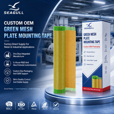 Tape de montage en tôle de tissu à double face en maille verte pour l'impression flexographique sur carton ondulé