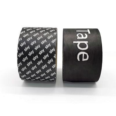 Fonte personnalisable Papier d'emballage auto-adhésif de Logo Black Single Sided Hot de bande paerforée