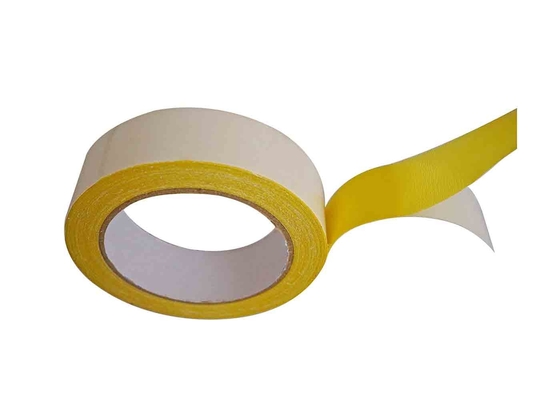 Bande adhésive jaune unique en gros de tapis avec le support de tissu de tissu