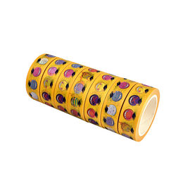 Modèle Washi de bande paerforée, masquage jaune de nourriture de l'assortiment DIY de bande de Washi