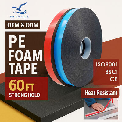 Tape adhésive en mousse de PE à double face à haute densité pour le montage de la décoration de la construction