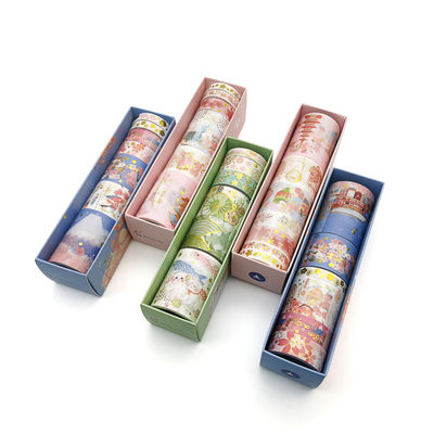 L'ensemble sur bande de papier de Washi de mini DIY décoration de la bande dessinée/rubans de planificateur roulent des approvisionnements de papeterie d'école de Scrapbooking
