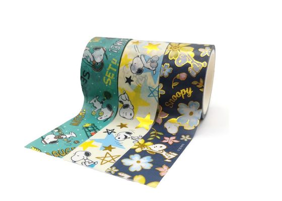 Feuille d'or décorative faite sur commande Washi de paquet de boîte-cadeau de bande paerforée pour Noël